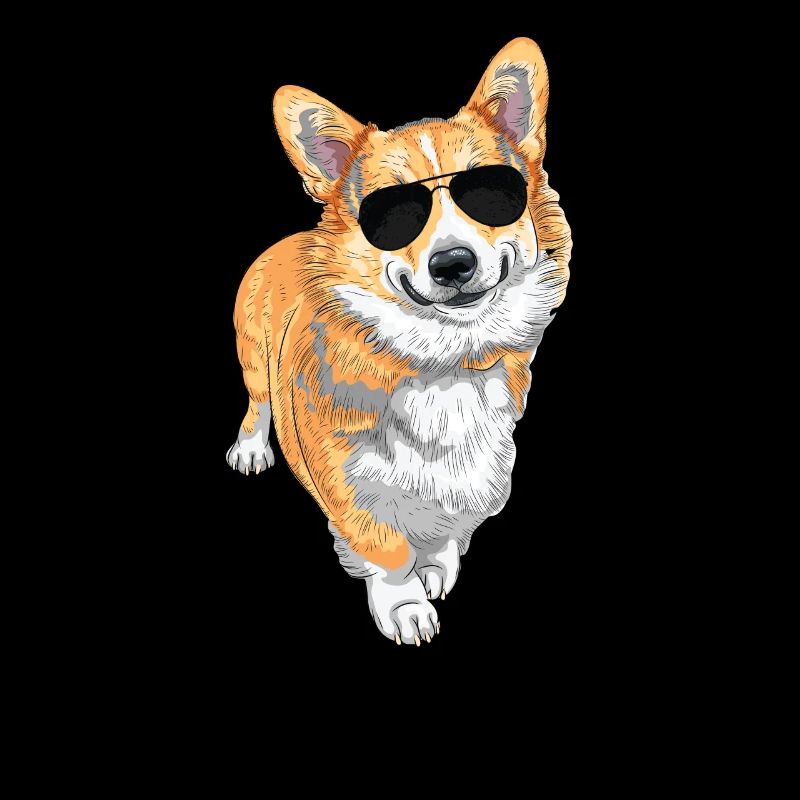 Ein lustiger Corgi mit Sonnenbrille