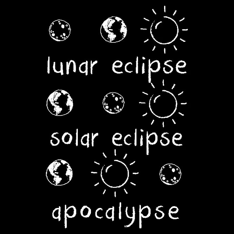 Lunar Solar Eclipse and Apocalypse Funny Science T