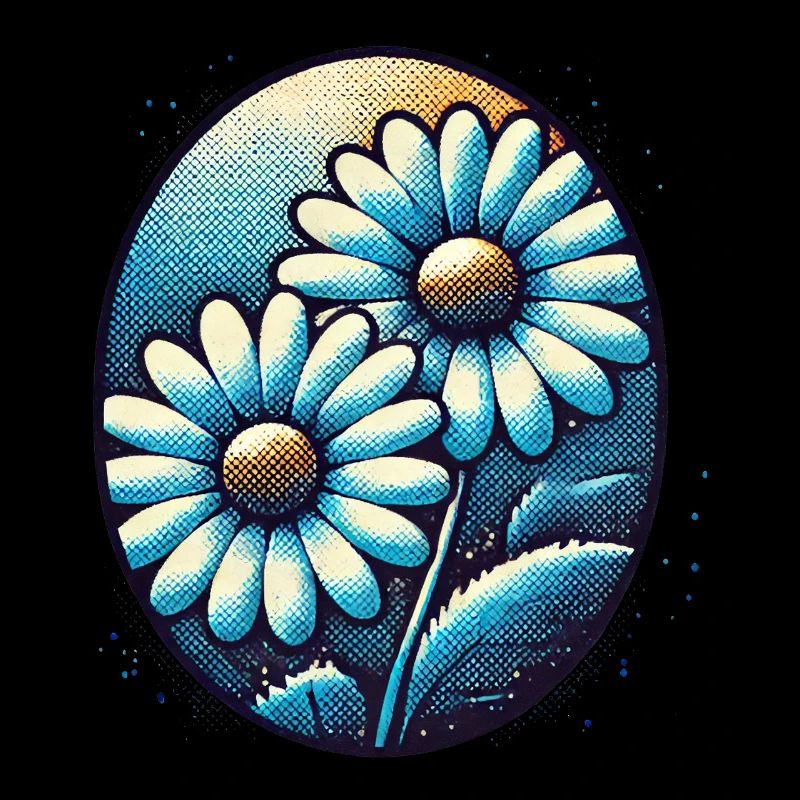 Vintage Blaue Gänseblümchen