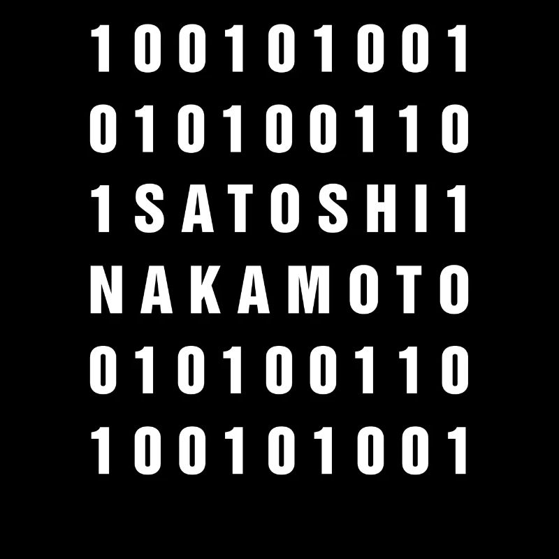 Binary 100101001 Satoshi Nakamoto Bitcoin