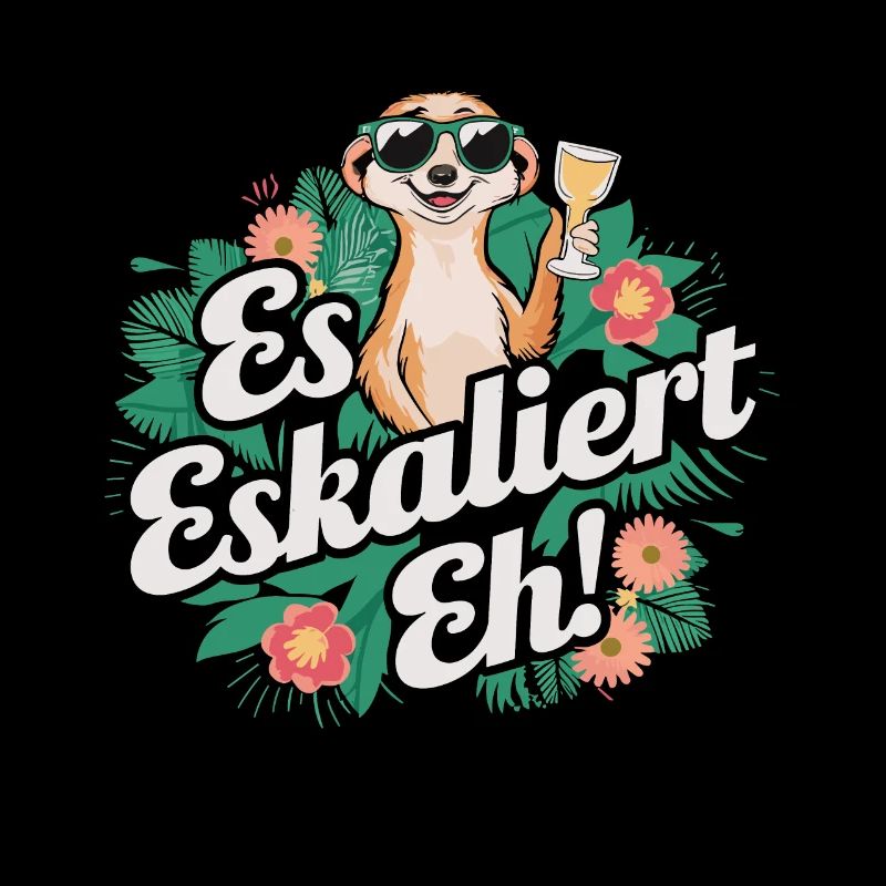 Es eskaliert eh Erdmännchen party Alkohol Spruch