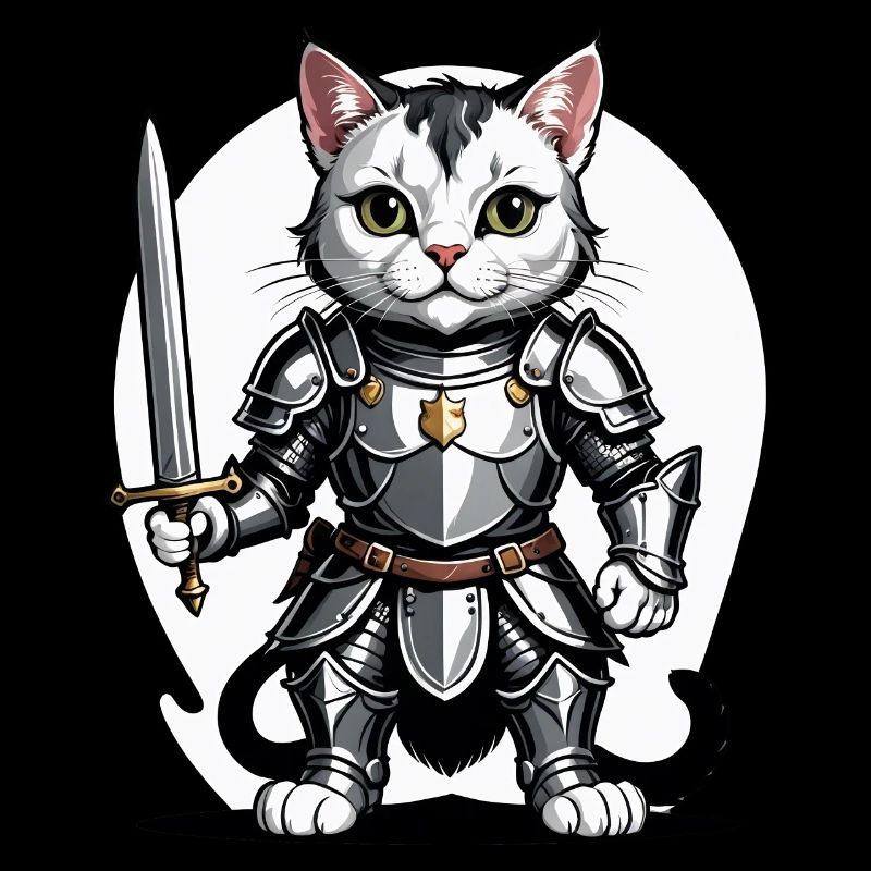 Chat Chevalier Chevalier Chat Cadeau Médiéval