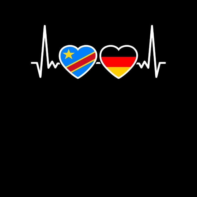 DR Congo Germany Heartbeat Flag Congolese