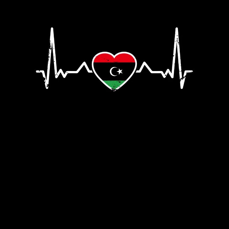 Libye Vintage Heartbeat drapeau libyen libyen