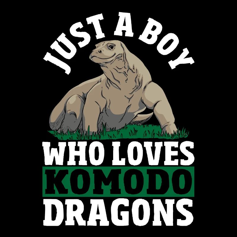 Nur ein Junge, der Komodo-Drachen liebt