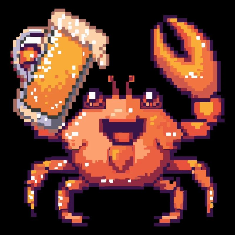 Krebs Krabbe Pixel Bier