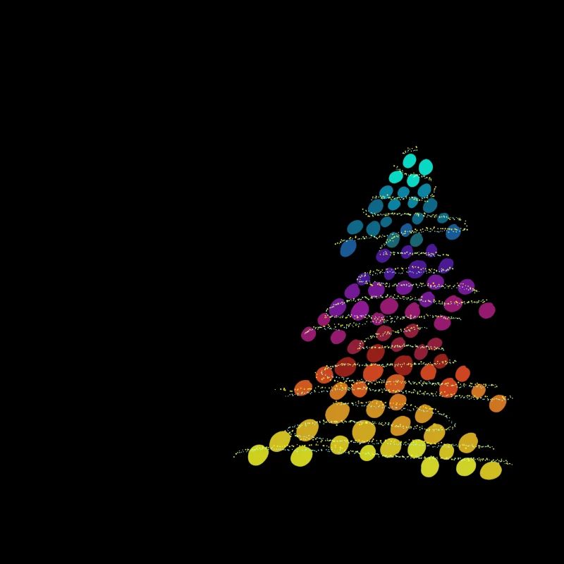 Rainbow Neon Christmas Tree – Dots & Lights