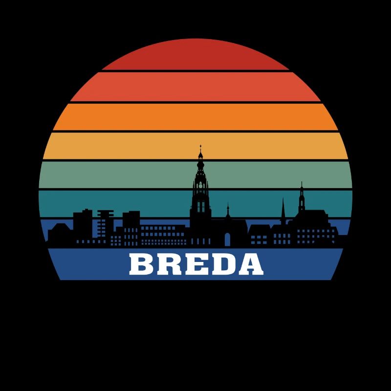 Breda Skyline Silhouette Souvenir Drapeau Pays-Bas