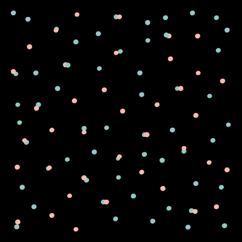 Confetti pattern in coral & blue