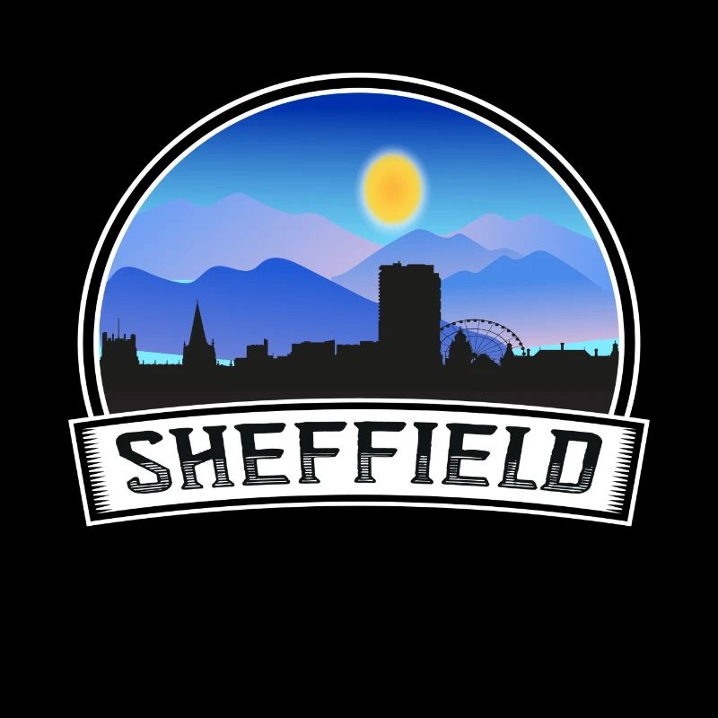 Sheffield Angleterre Skyline Vintage Sunset Voyage So
