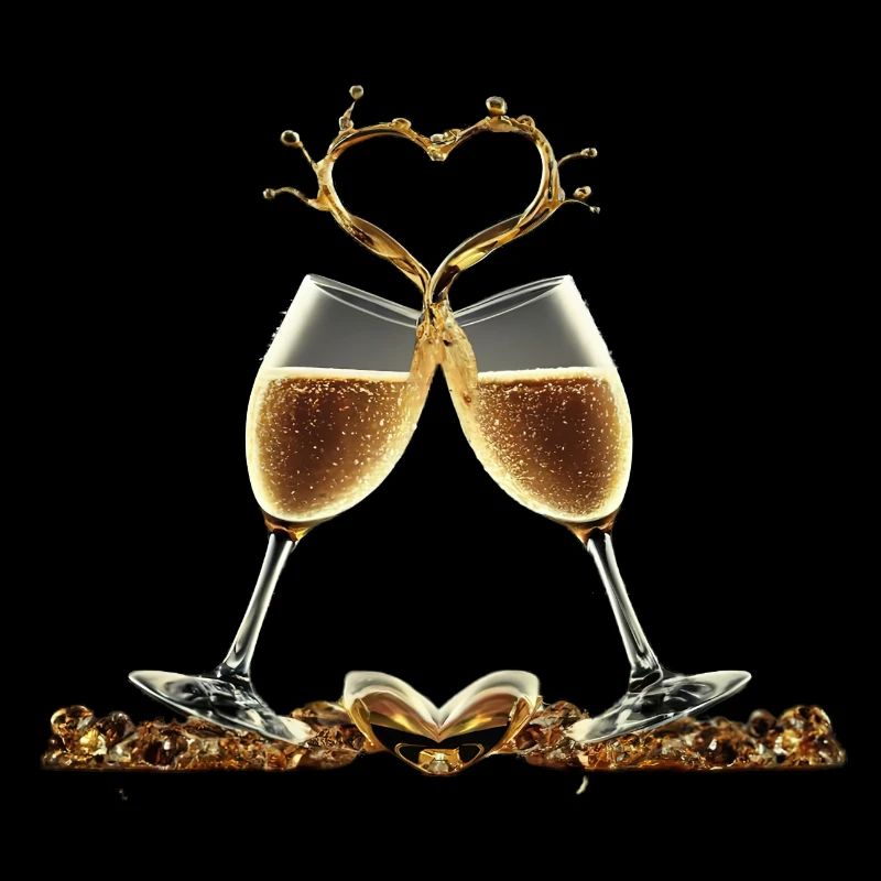 Two Glasses Forming a Heart / Gift Idea
