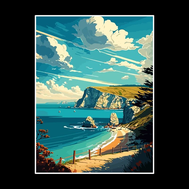 Île de Wight Anob Affiche de voyage Souvenir Peinture WP