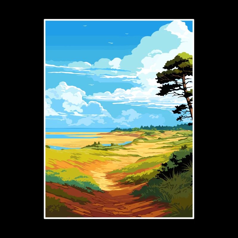 Suffolk Coast Heaths Reiseposter Souvenir WPA