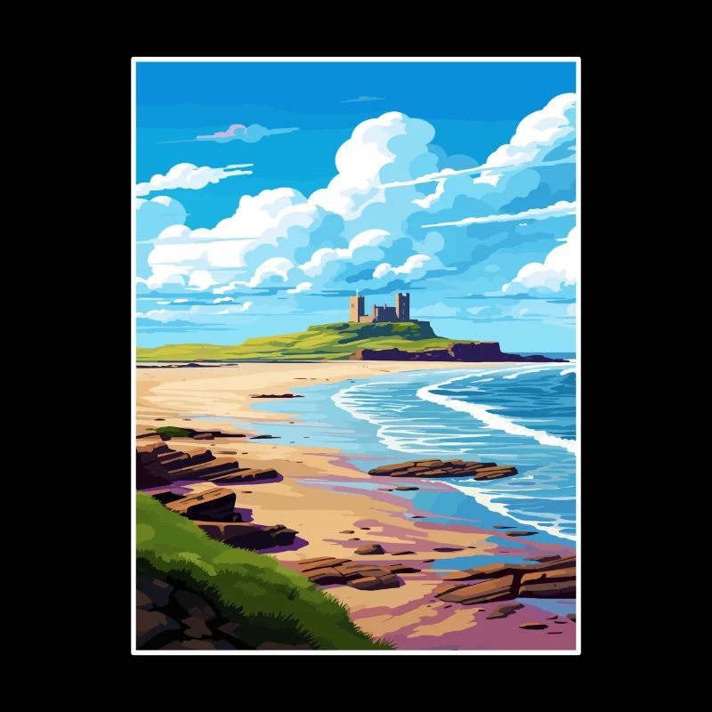 Affiche de voyage Aonb de la côte de Northumberland