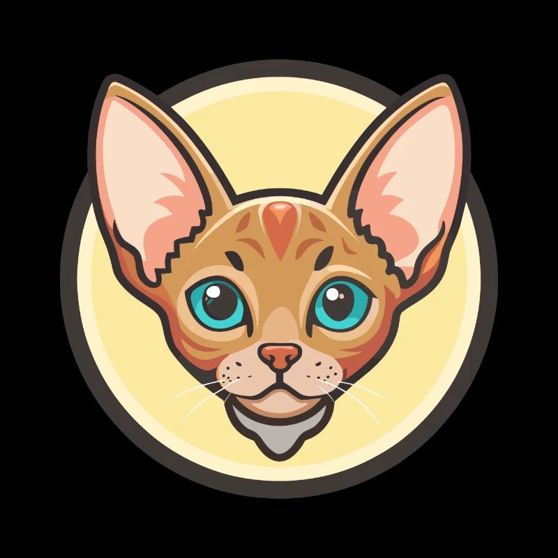 Red Devon Rex Cat Breed Cartoon Kawaii Animal Pet