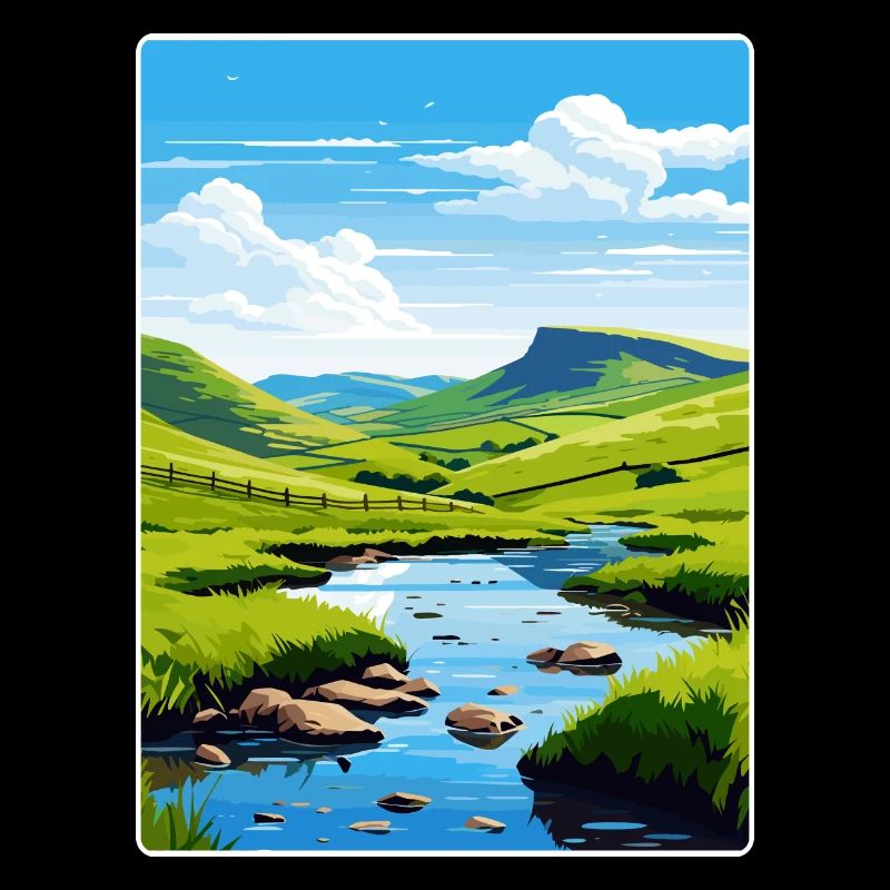 Peak District Royaume-Uni Royaume-Uni Affiche de voyage WPA