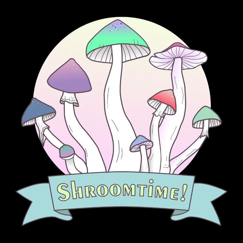 C’est l’heure des champignons ! Design coloré Psilocybe Cubensis