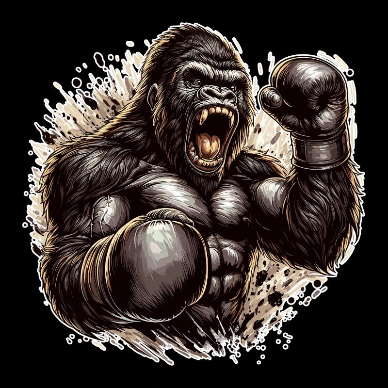 Gorille Boxer Fighter Boxing Roars Cadeau