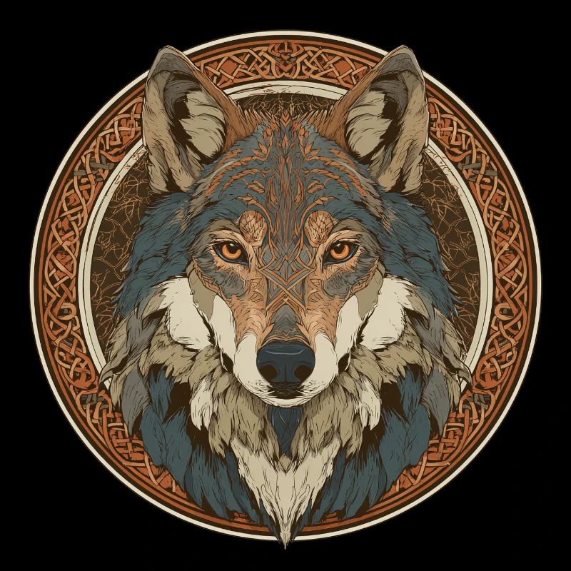 Legendenhafter Wolf mit keltischem Muster