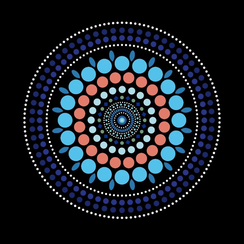 Blue Gradient Dot Mandala