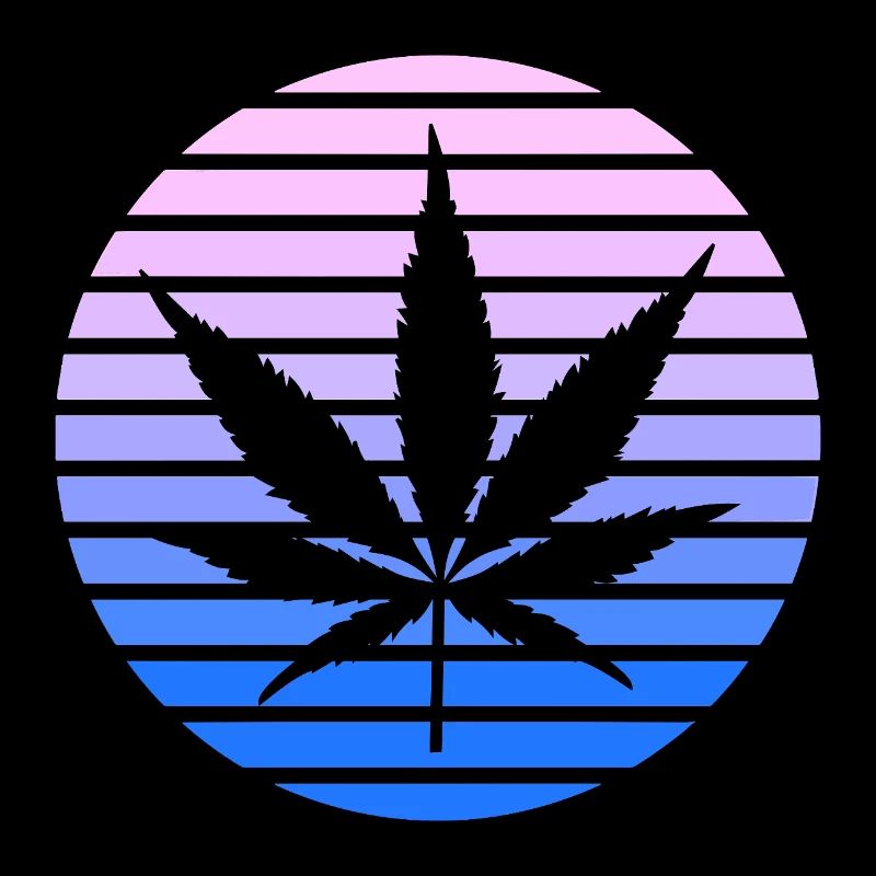 Cannabis Hemp Leaf Style Rétro Sunset Vintage