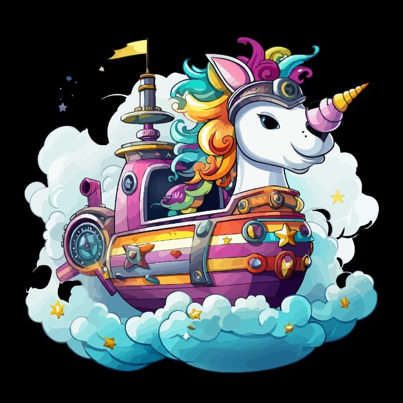 Bunter Einhorn-Schifftraum