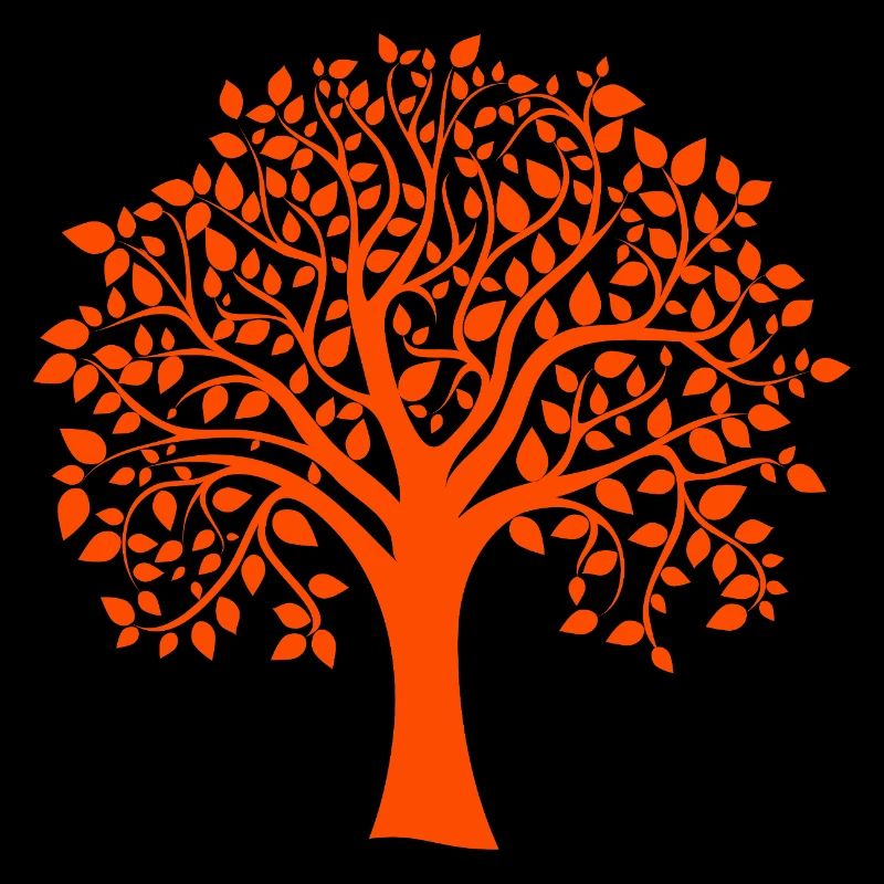 Base Orange Jumbo Tree Print Silhouette