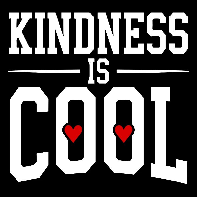 Kindness is Cool Statement mit Herz Symbolen