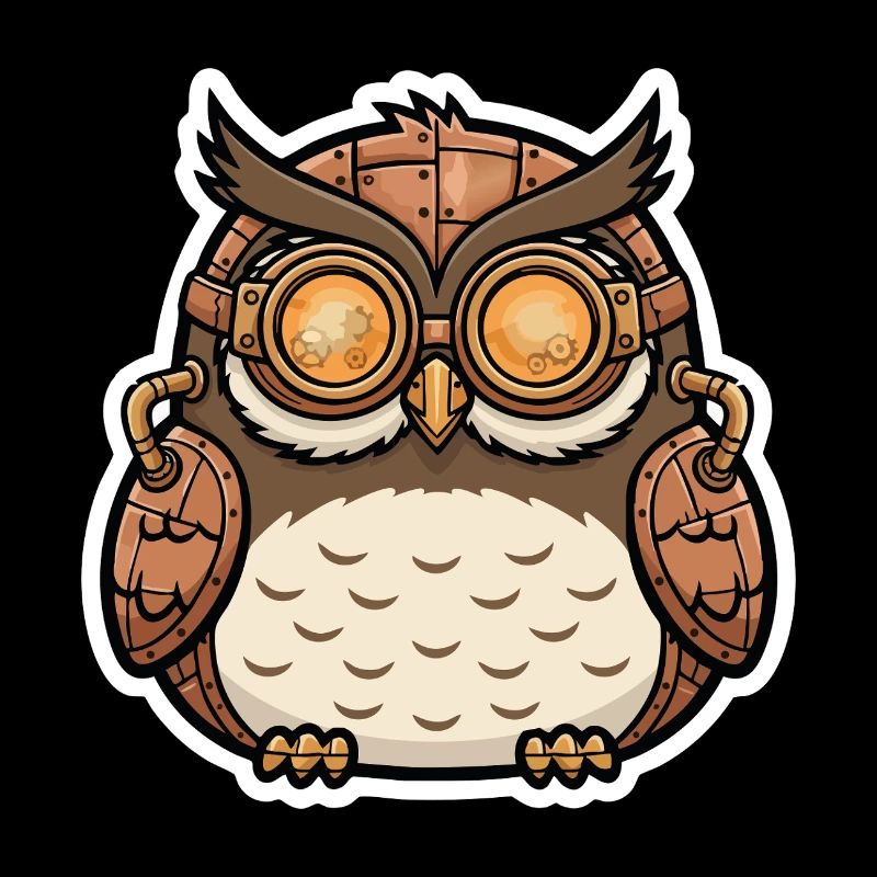 Eule Steampunk Cyborg Brille Zahnräder