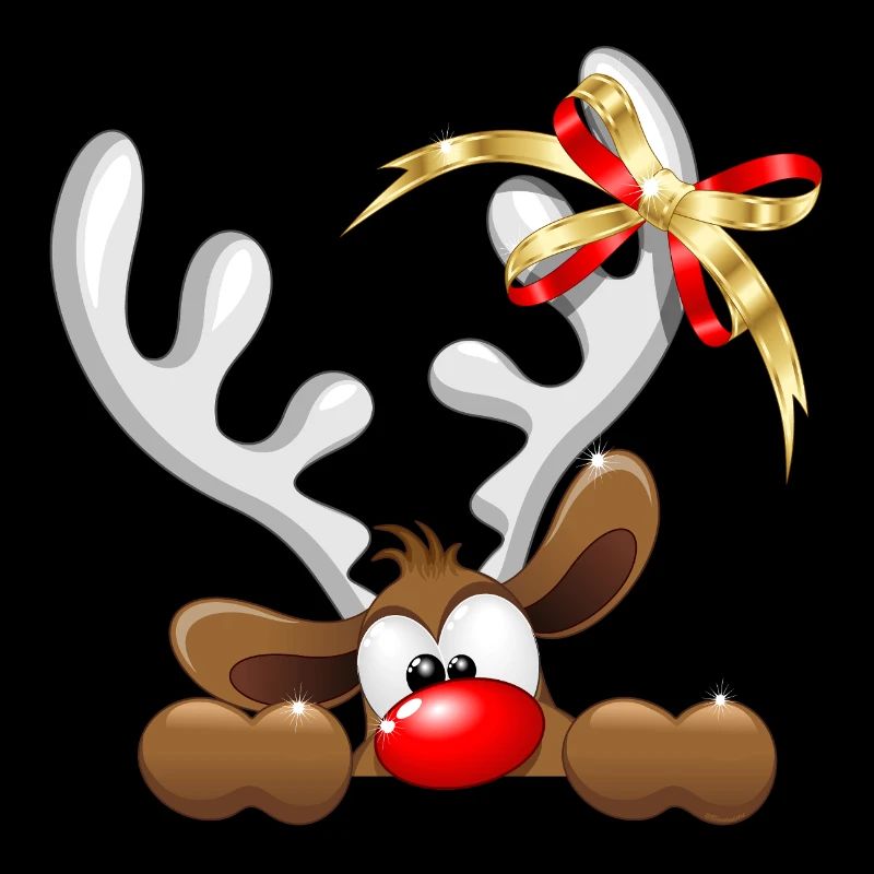 Mème de Noël drôle de dessin animé renne qui regarde