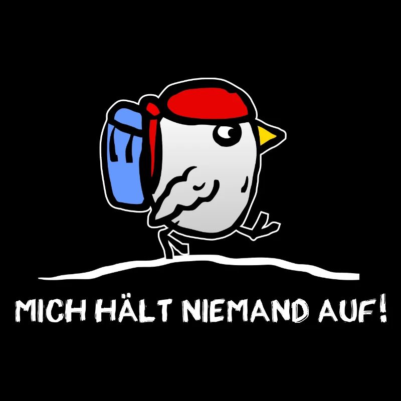 Vogel mit Rucksack - Backpacker Urlauber Reisender