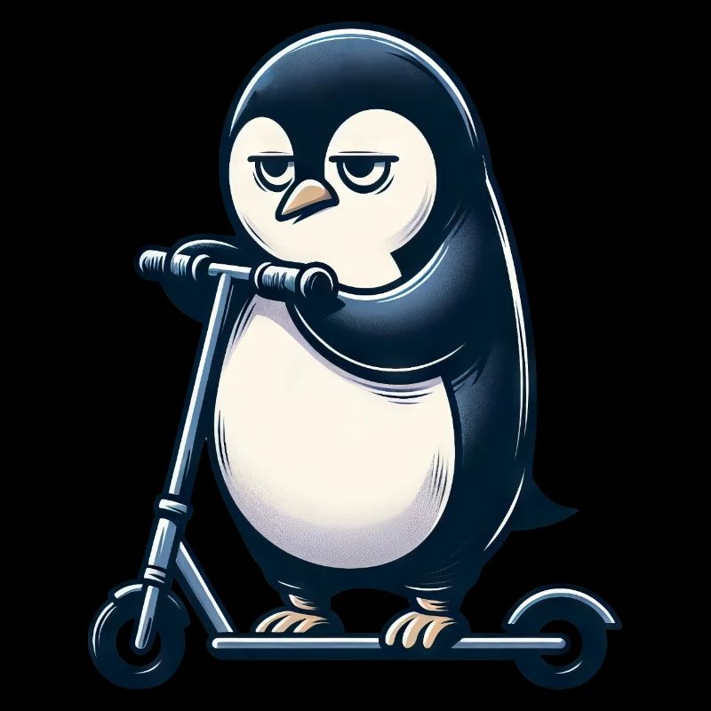 Grumpy Mops auf Kickroller lustig Hund