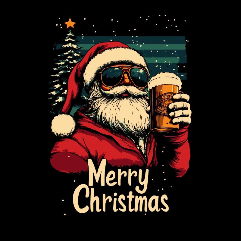 Weihnachtsmann mit Bier Weihnachtsfeier