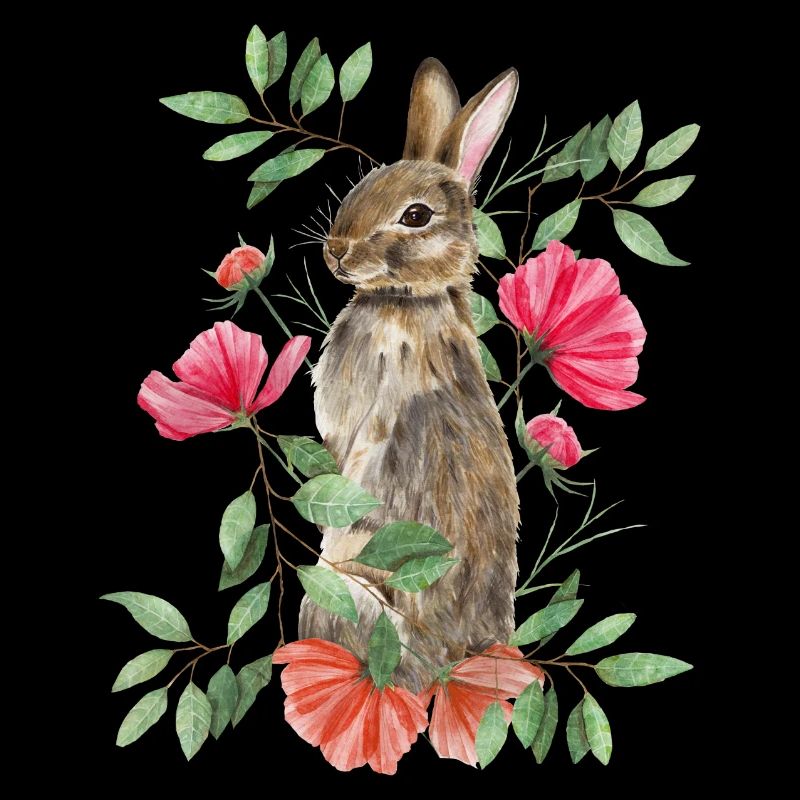 Lapin avec des fleurs