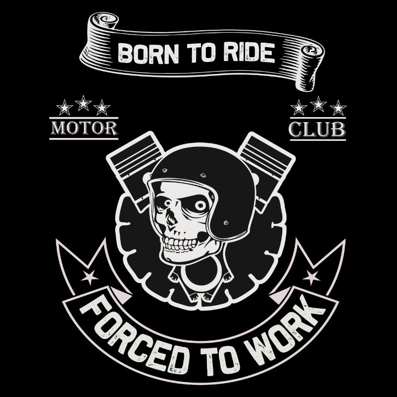 Born To Ride MC Skull Piston Design