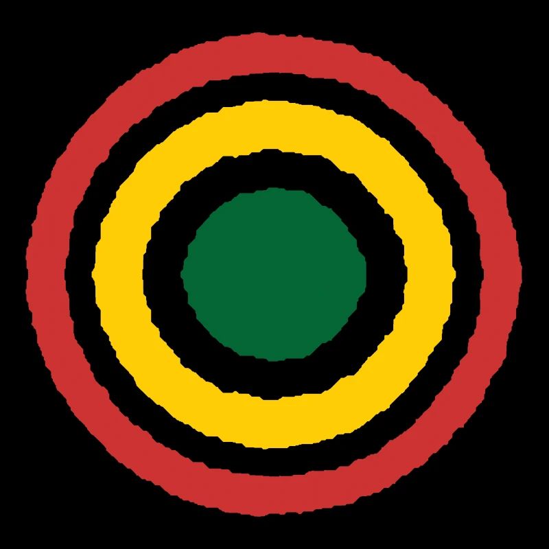 Abstract Concentric Reggae Circle Design