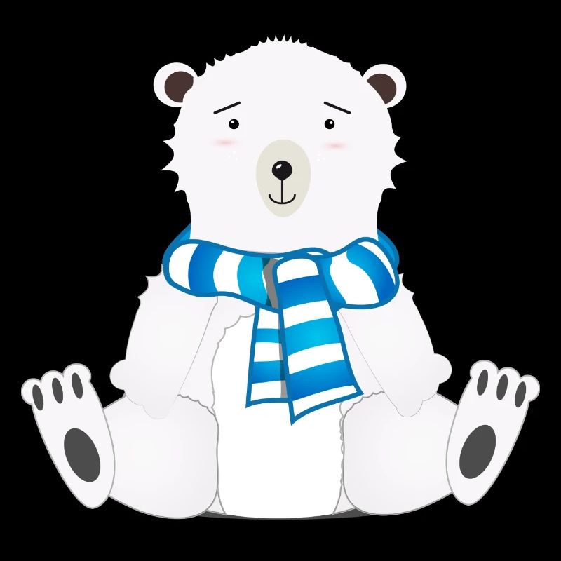 zauberhafter sitzender Eisbär mit Schal