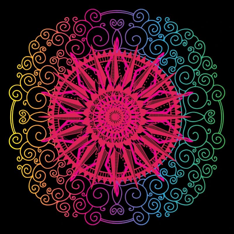 Rainbow Mandala Gradient Circle
