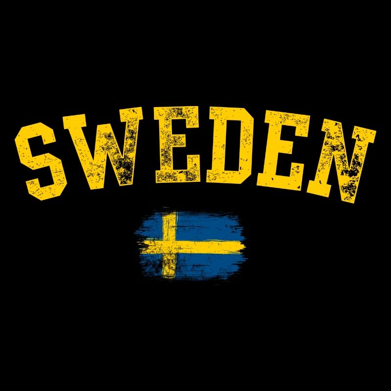 Sweden Bold Brush Flag Tee