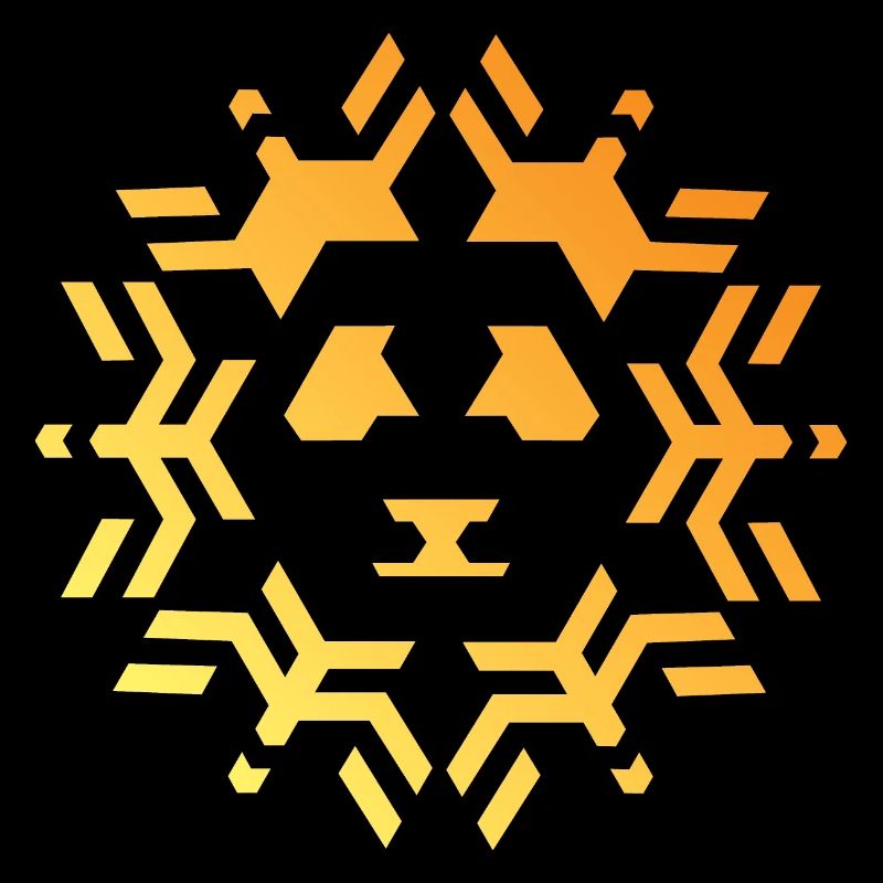 Panda Icon Sun Star Pattern Colors Icon
