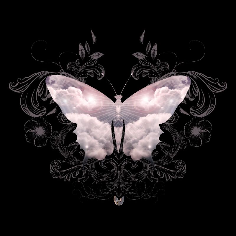 Un papillon céleste de nuages délicats
