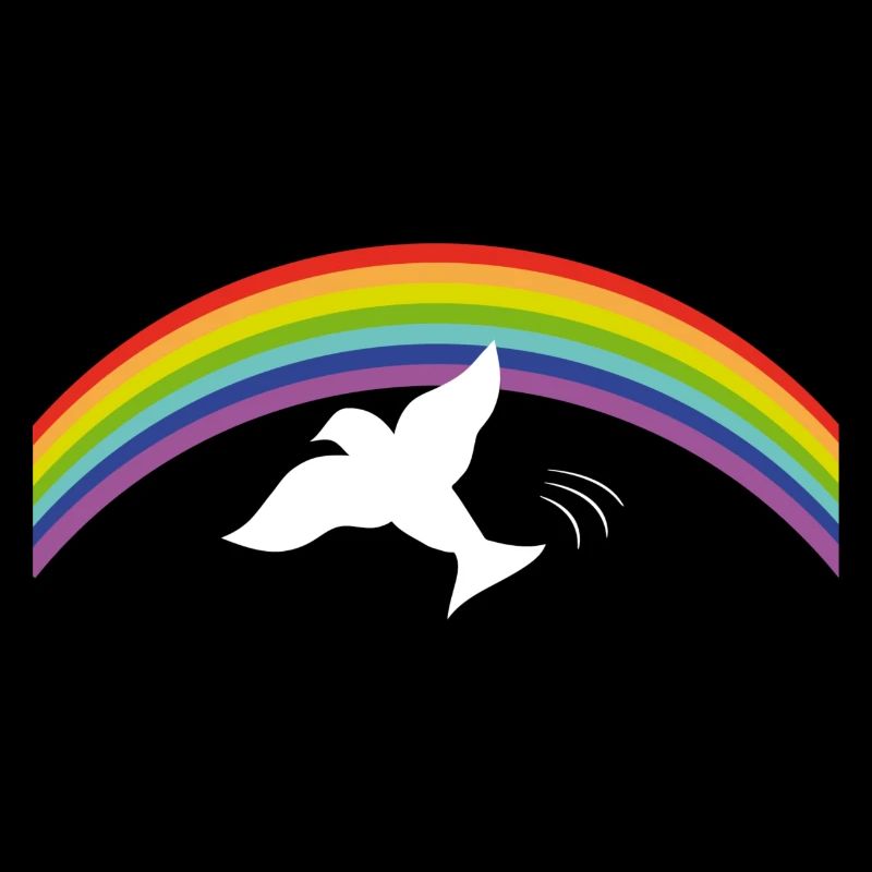 RAINBOW Regenbogen avec colombe de la paix