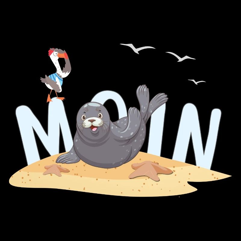 Moin Robbe Möwe Strand