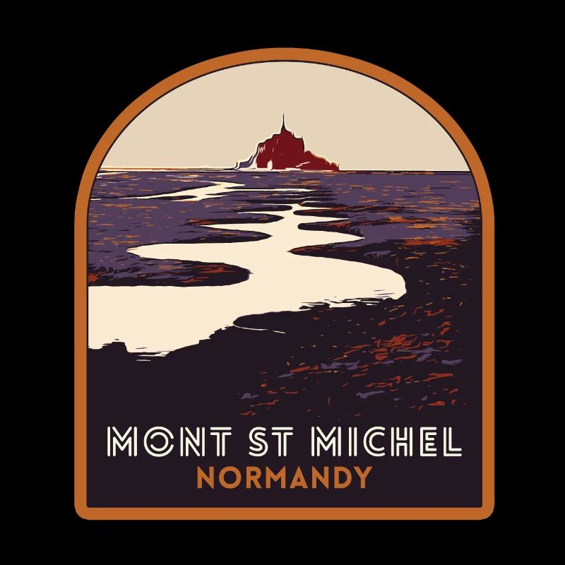 Illustration colorée du Mont Saint Michel