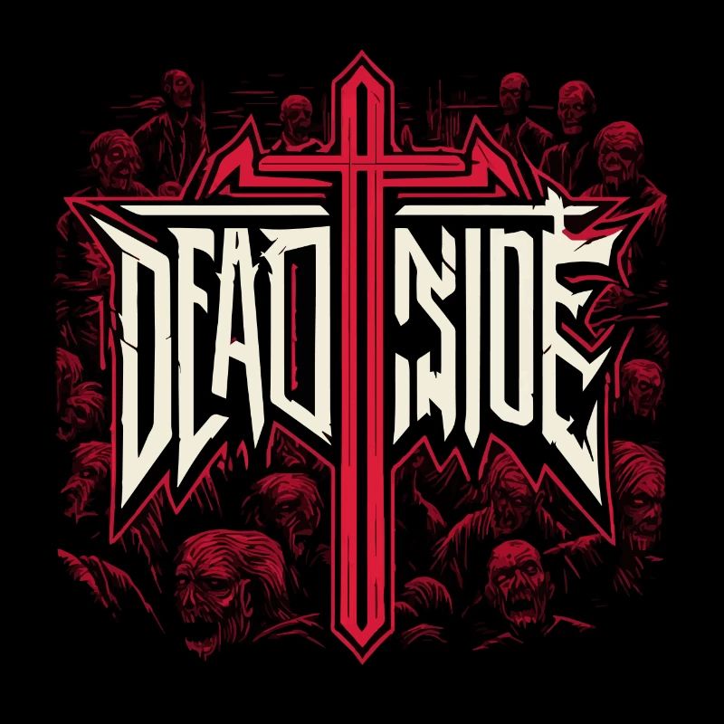 Design infernal avec épée et crânes