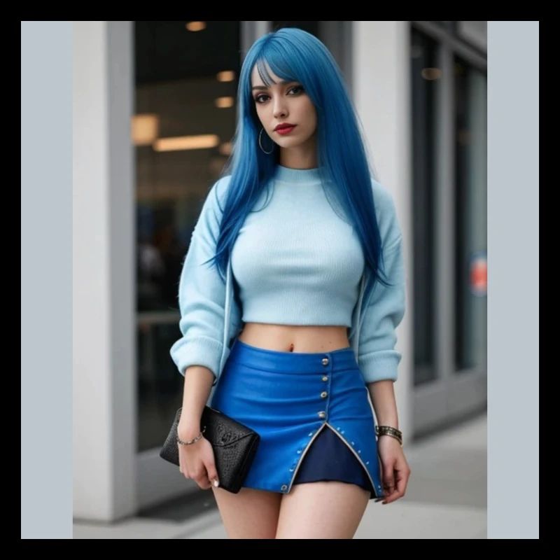 Blue with feminine style