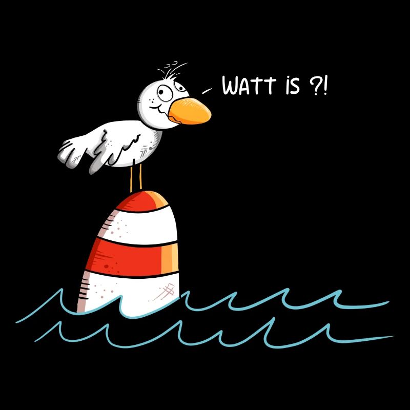 Drollige Möwe Watt Is