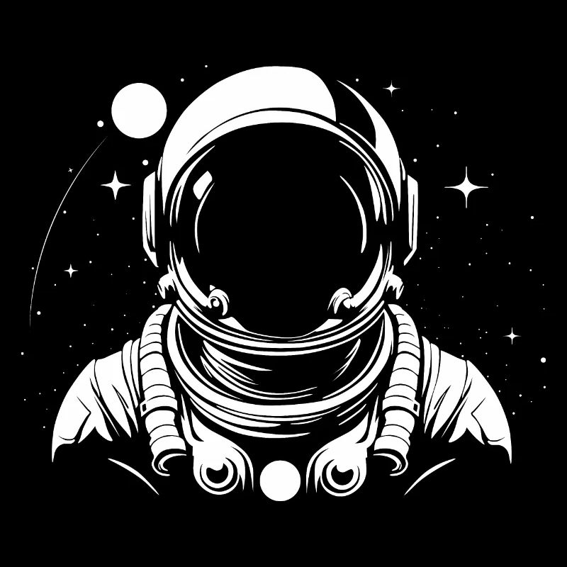 Astronaut schwarz-weiß