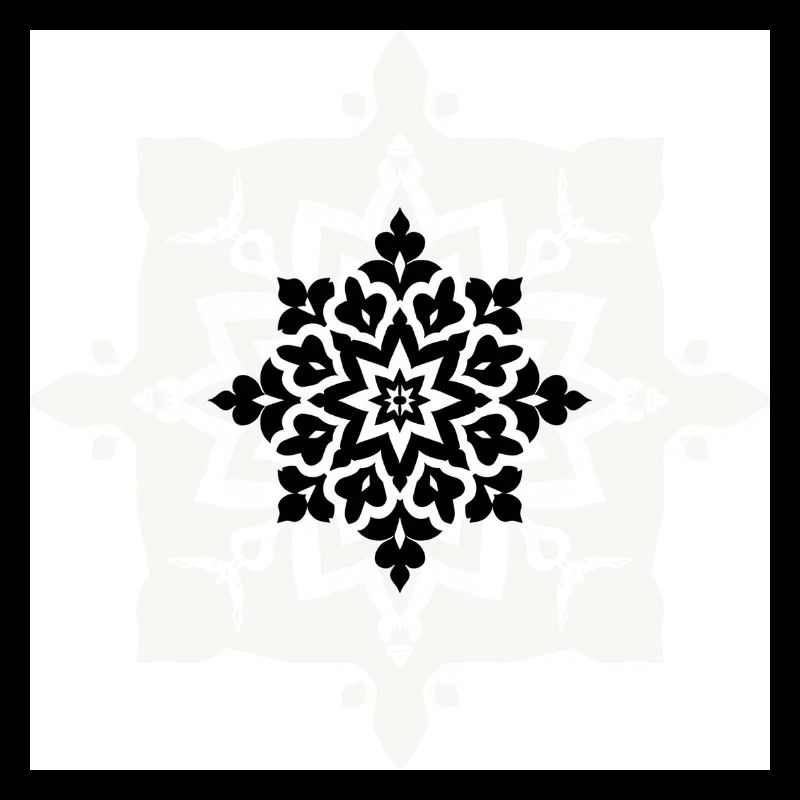 Motif complexe de mandala noir et blanc