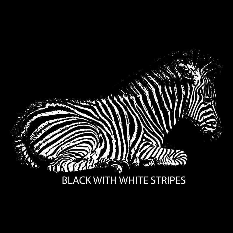 Noir avec rayures blanches